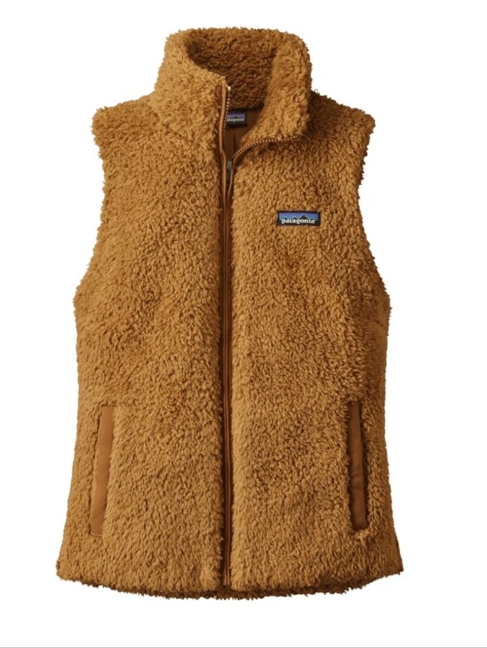 Patagonia Los Gatos Vest Womens Size XL Tan Hi Pile Fleece Full Zip Warm Outdoor